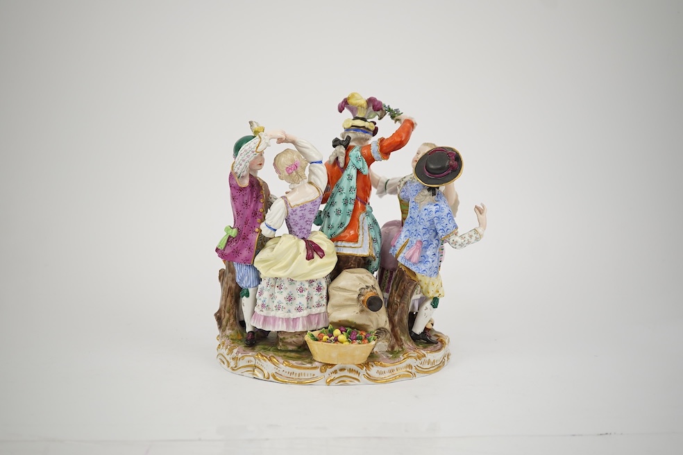 A Meissen porcelain group of the Dance Master and Dancers, late 19th century